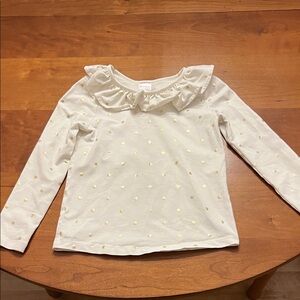 Hanna Andersson Ivory Long Sleeve with Ruffle Neckline